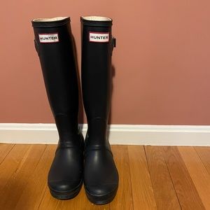 Hunter tall navy boots